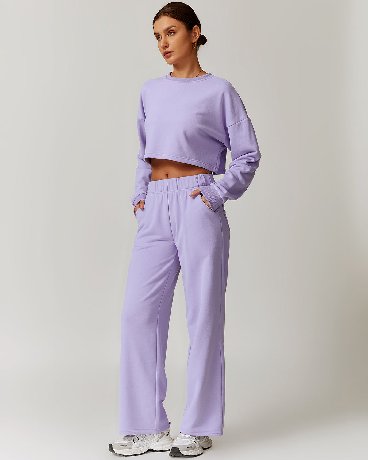 Brynn Crop Sweatshirt - Purple