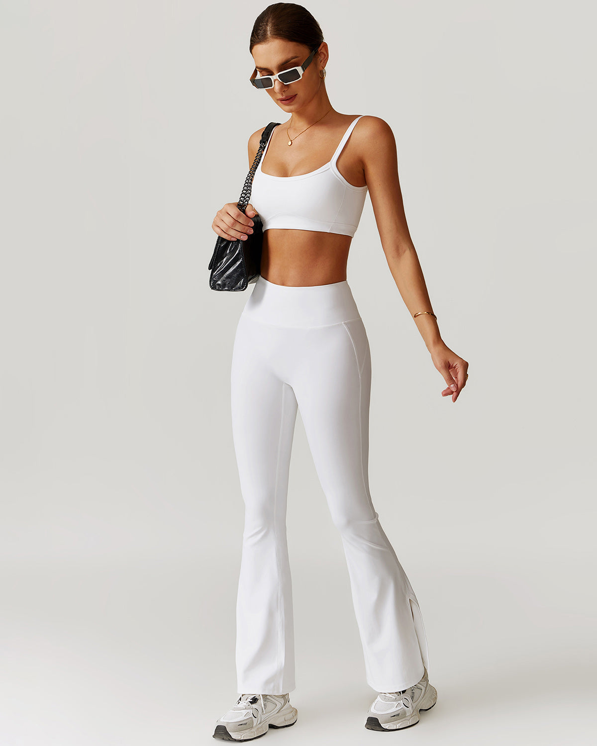 Brynn Flare Leggings - White