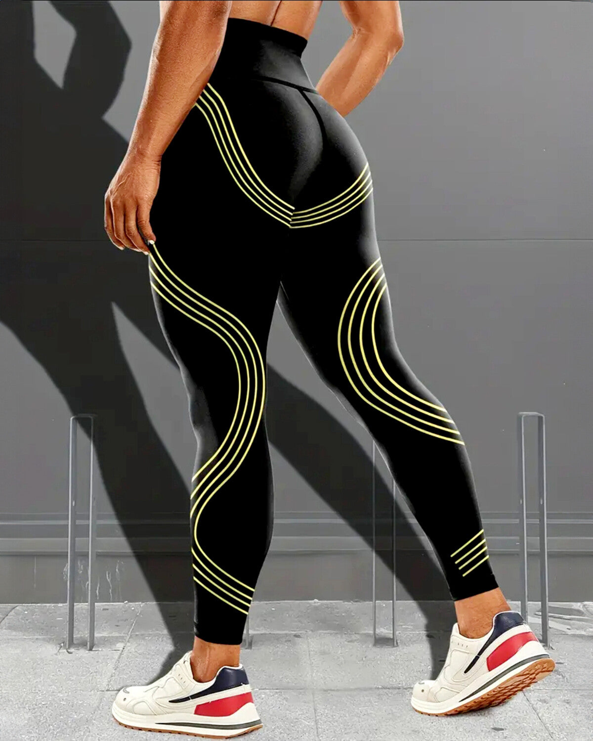 Track Stripe Leggings - Green