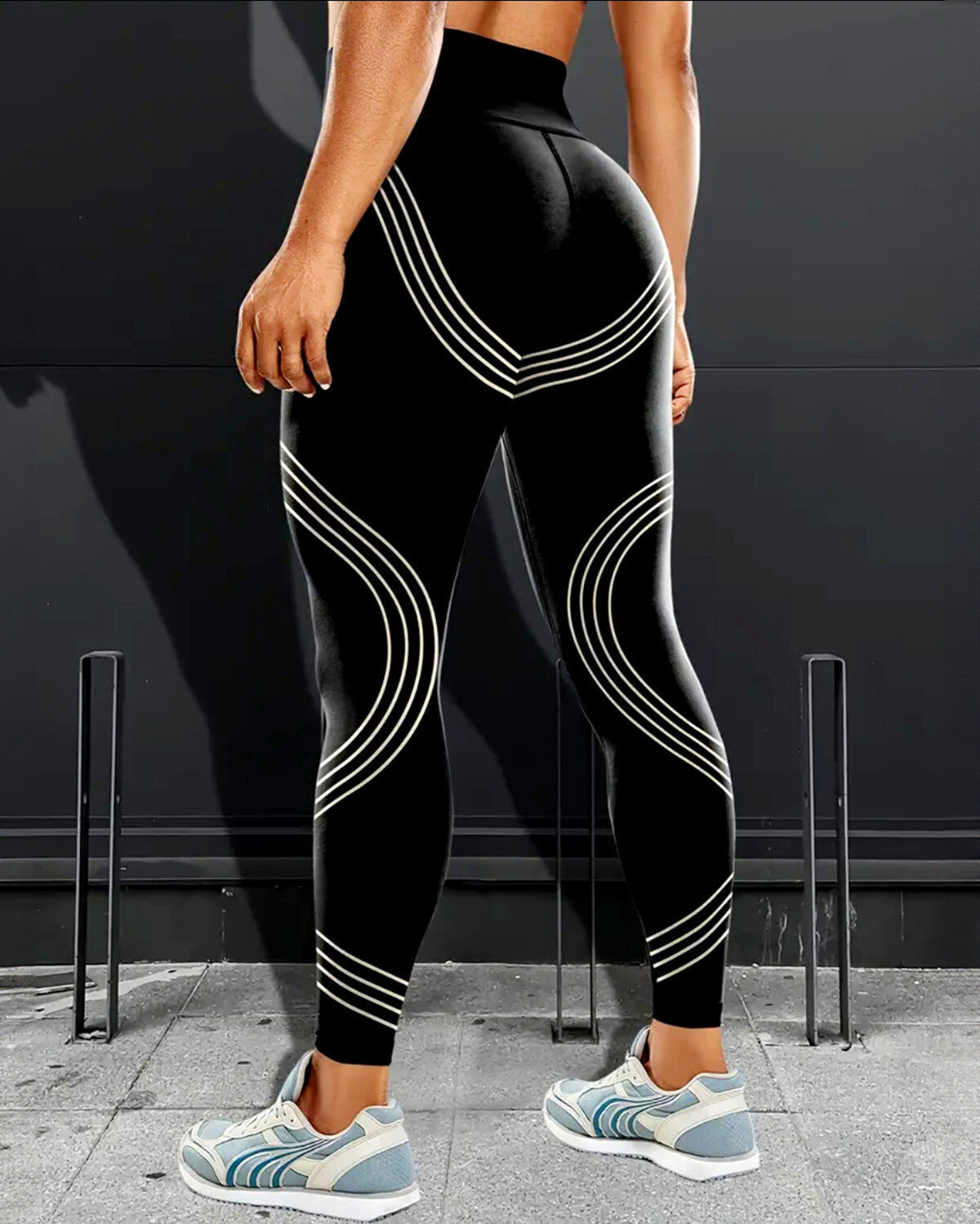 Track Stripe Leggings - White