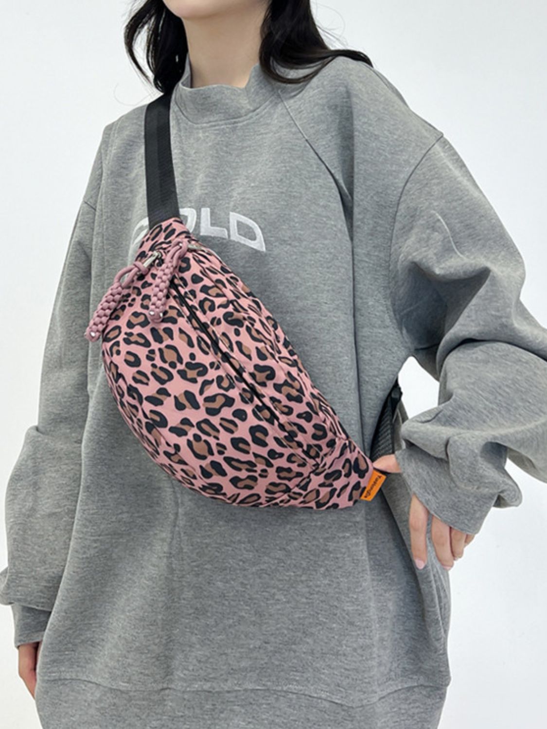 Leopard Nylon Crossbody Bag