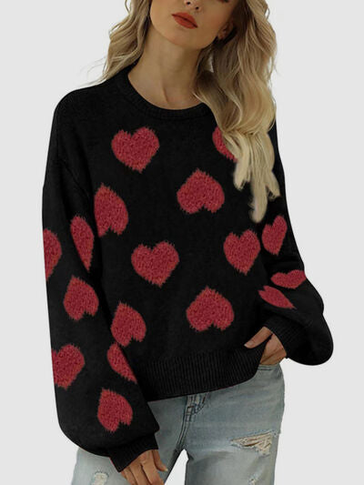 Jennifer Heart Sweater - Black