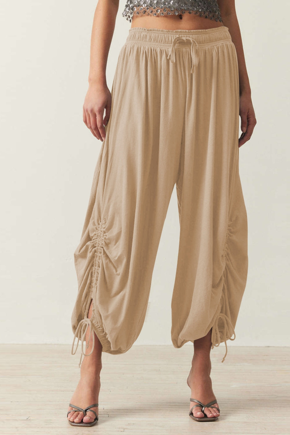 Drawstring Ruched Pants