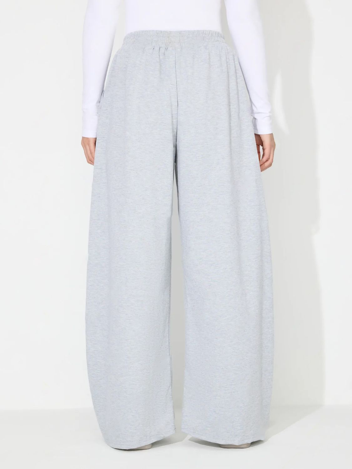 Elastic Waist Wide Leg Pants with Pockets