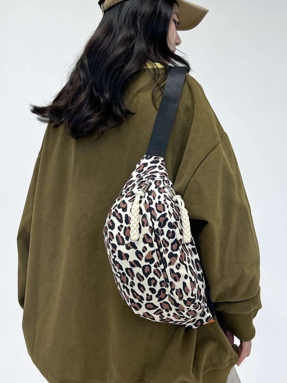 Leopard Nylon Crossbody Bag