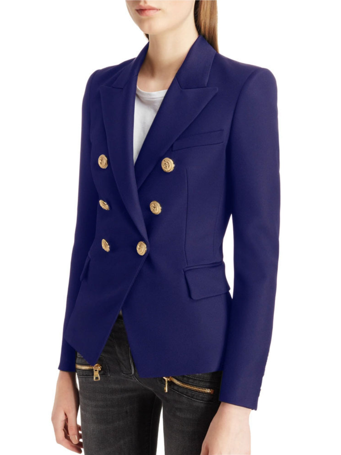 Lapel Collar Long Sleeve Blazer