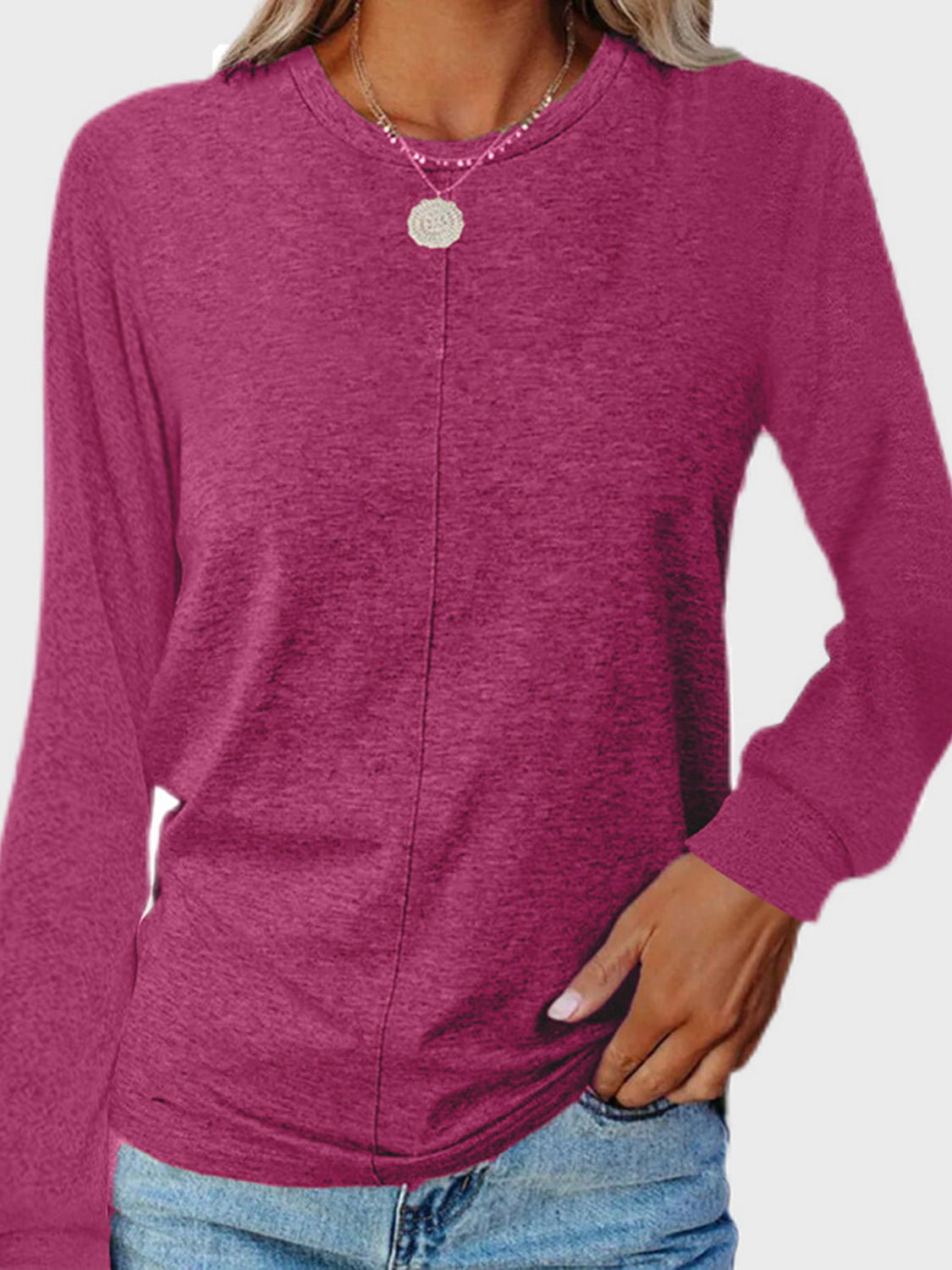 Full Size Round Neck Long Sleeve T-Shirt