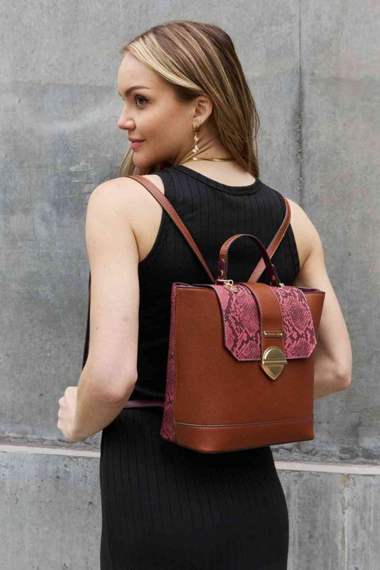 Nicole Lee Python Trio: Backpack, Crossbody & Pouch Set