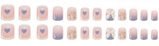 Press On Nails Clear Glossy White French Tip Coffin Crystal Nail Kit