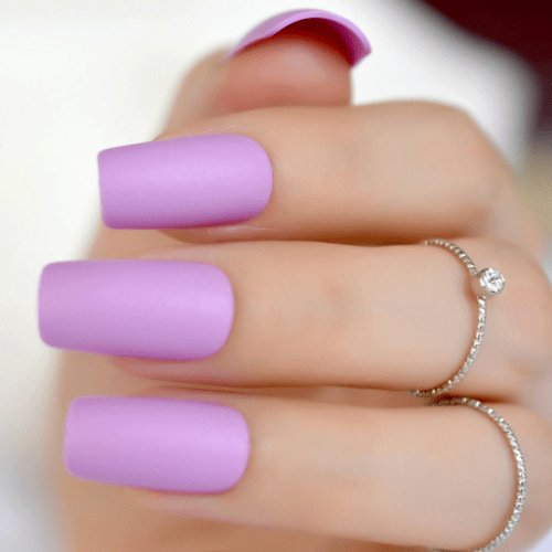 Press On Nails Lavender Matte Square Nail Kit