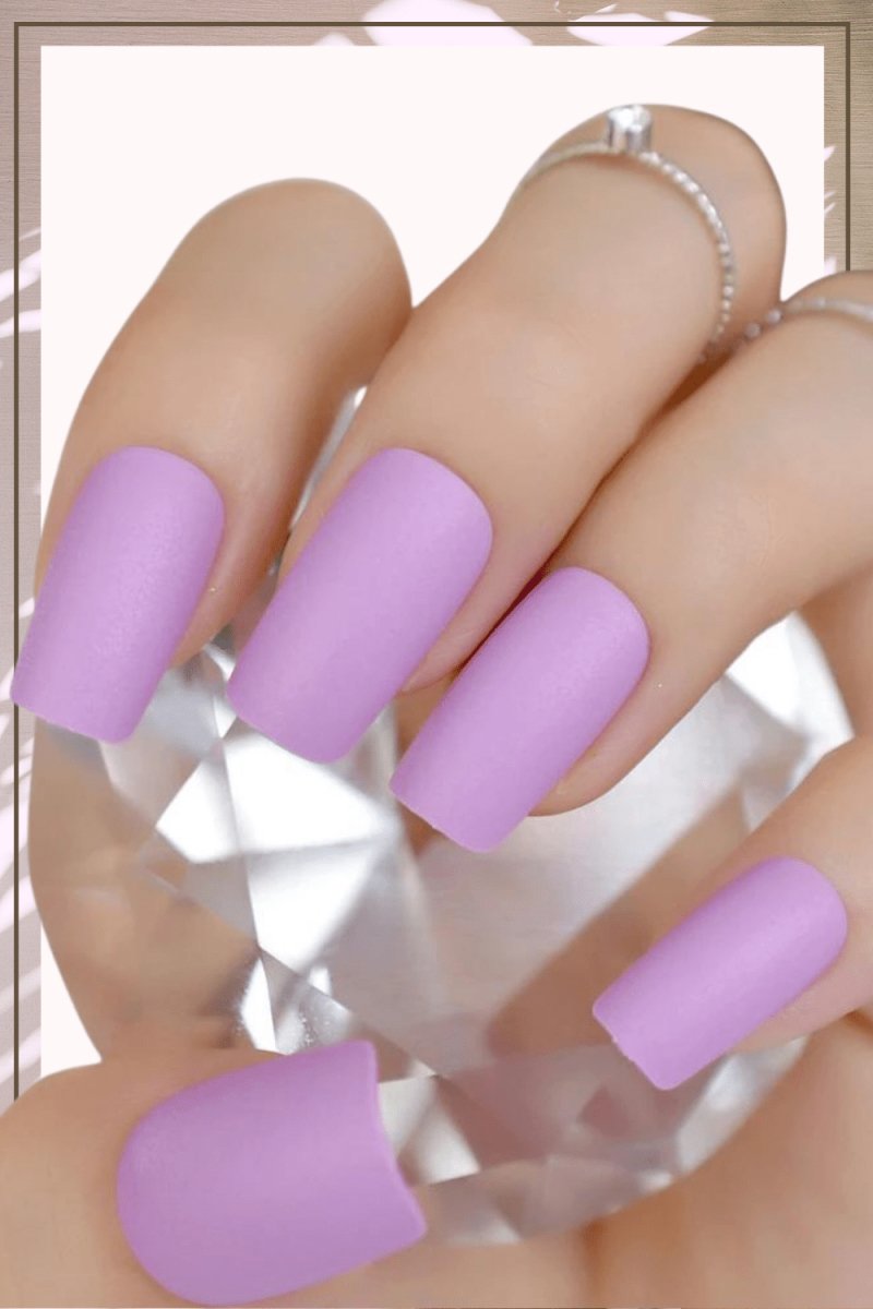 Press On Nails Lavender Matte Square Nail Kit