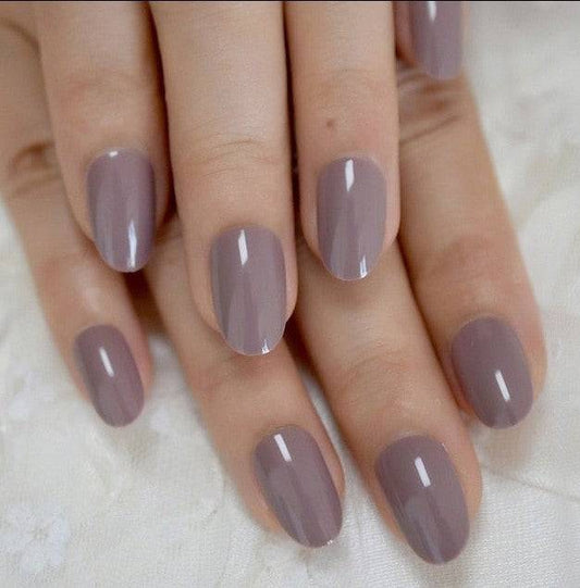 Press On Nails Purple Glossy Almond Nail Kit