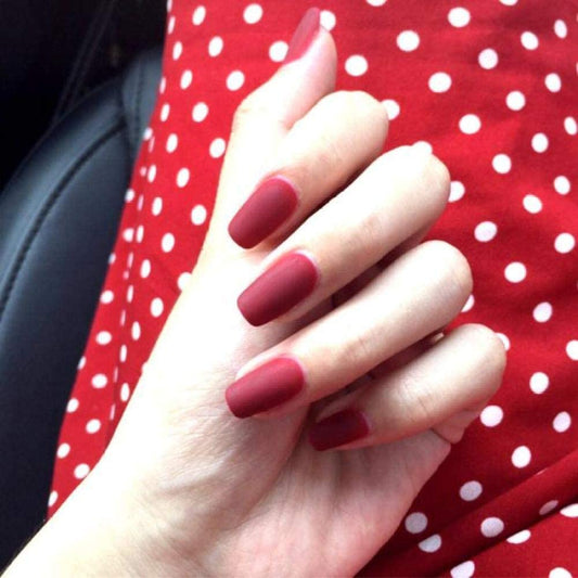Press On Nails Red Matte Square Nail Kit