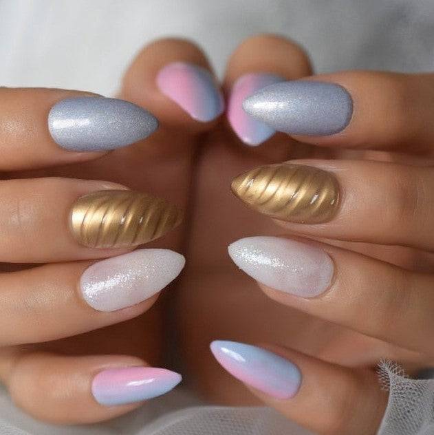 Press On Nails Unicorn Almond Glossy Nail Kit