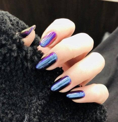 Press On Nails Violet Glossy Almond Nail Kit