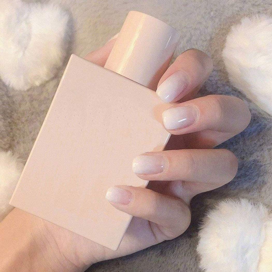 Press On Nails White French Glossy Ombre Square Clear Nail Kit