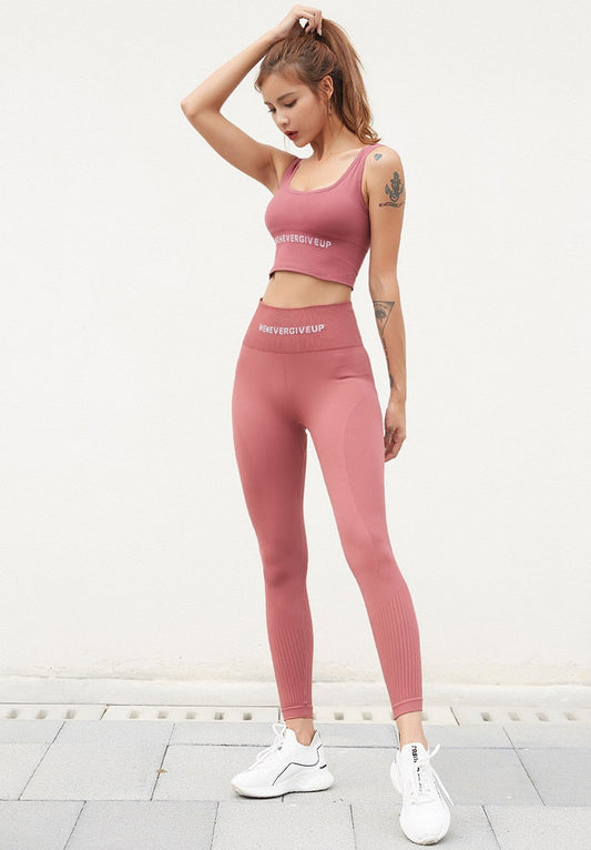 React Seamless 'Never Give Up' Series Legging - Pink
