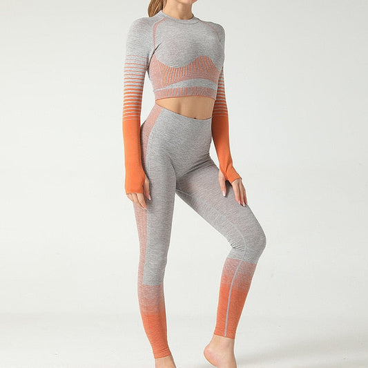 React Seamless Legging - Grey/Orange