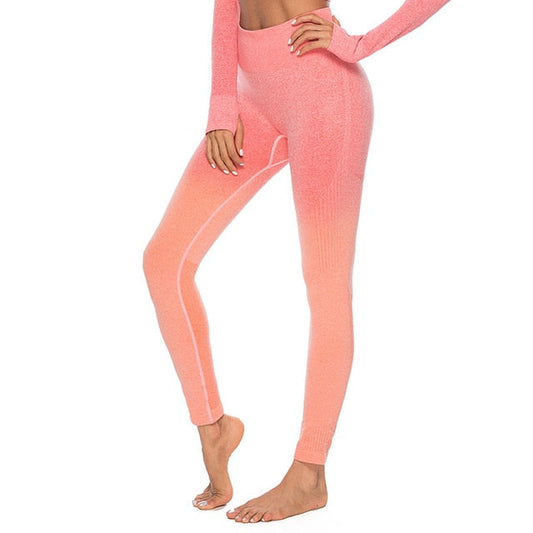React Seamless Ombre Legging - Orange Red