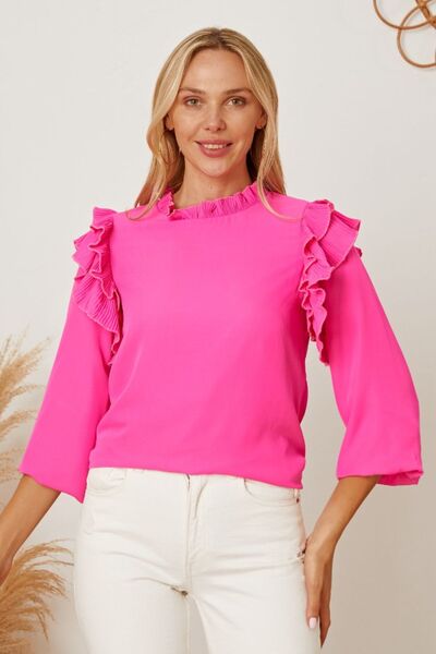 Brittany Sleeve Top - Hot Pink