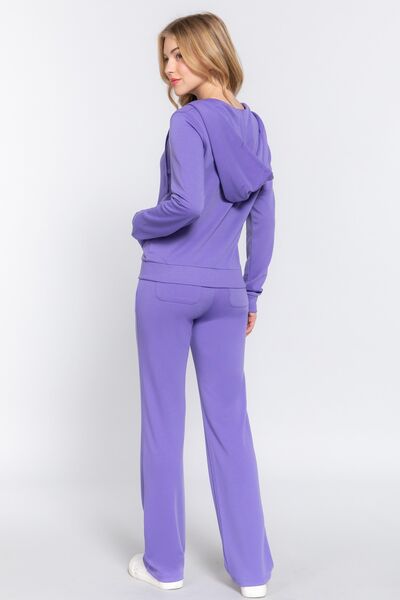 Fenny Zip Up Hoodie Set - Purple