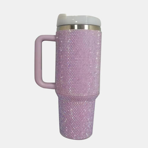 40 oz Rhinestone Stainless Steel Tumbler with Straw