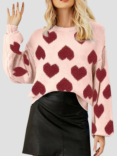 Jennifer Heart Sweater - Peach