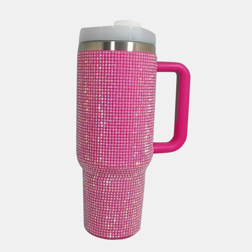 40 oz Rhinestone Stainless Steel Tumbler with Straw