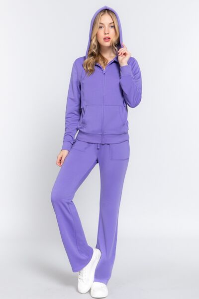 Fenny Zip Up Hoodie Set - Purple