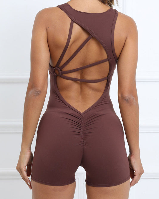 Bethany Seamless Scrunch Jumpsuit - Brown