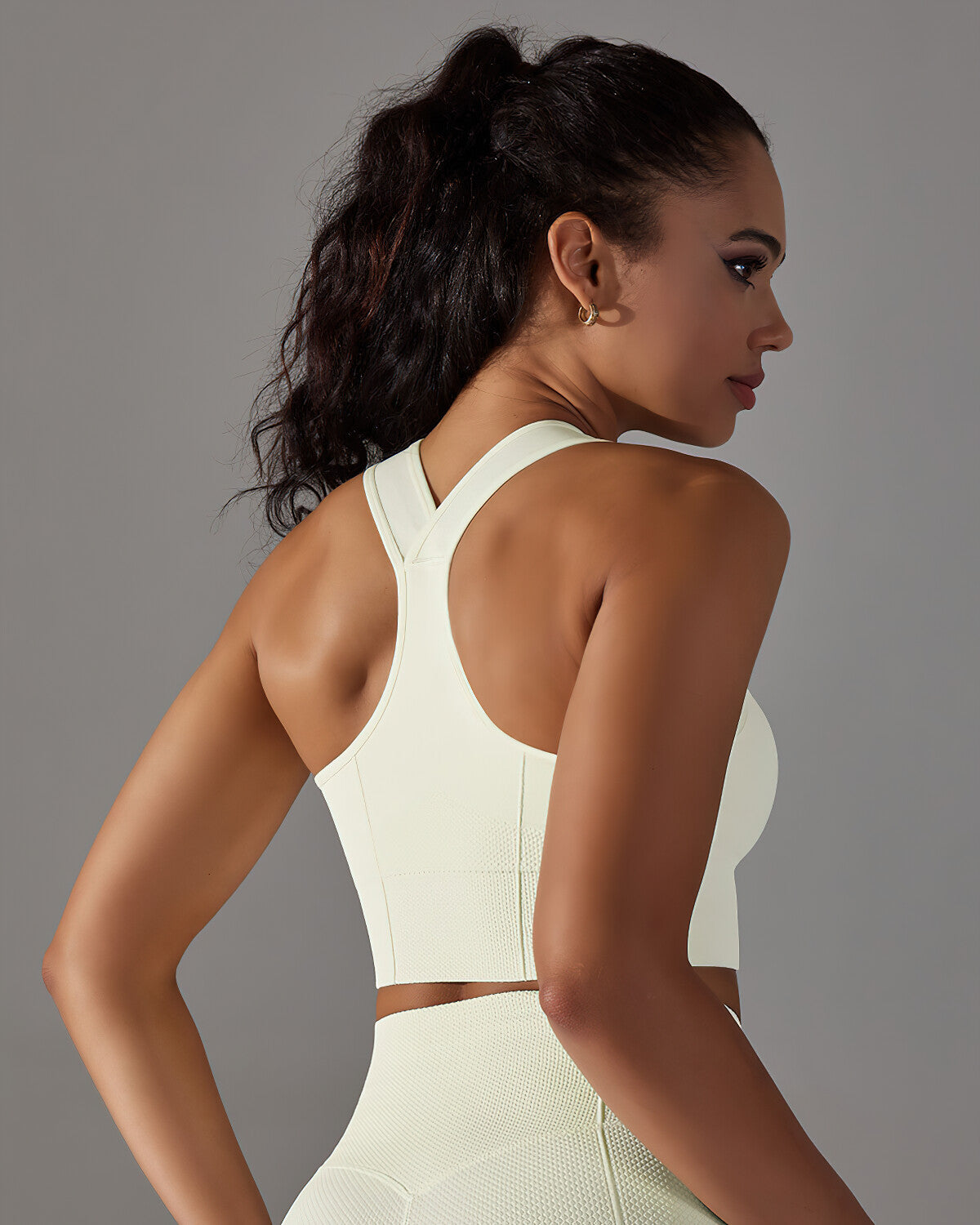 Alodia Racerback Sports Bra - Cream