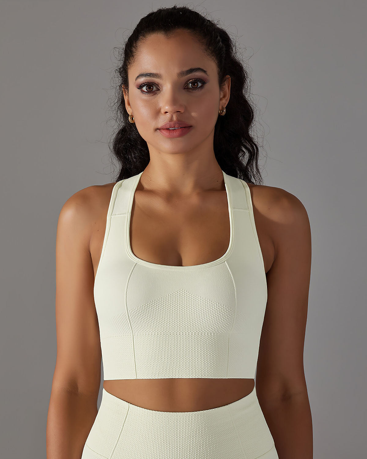 Alodia Racerback Sports Bra - Cream