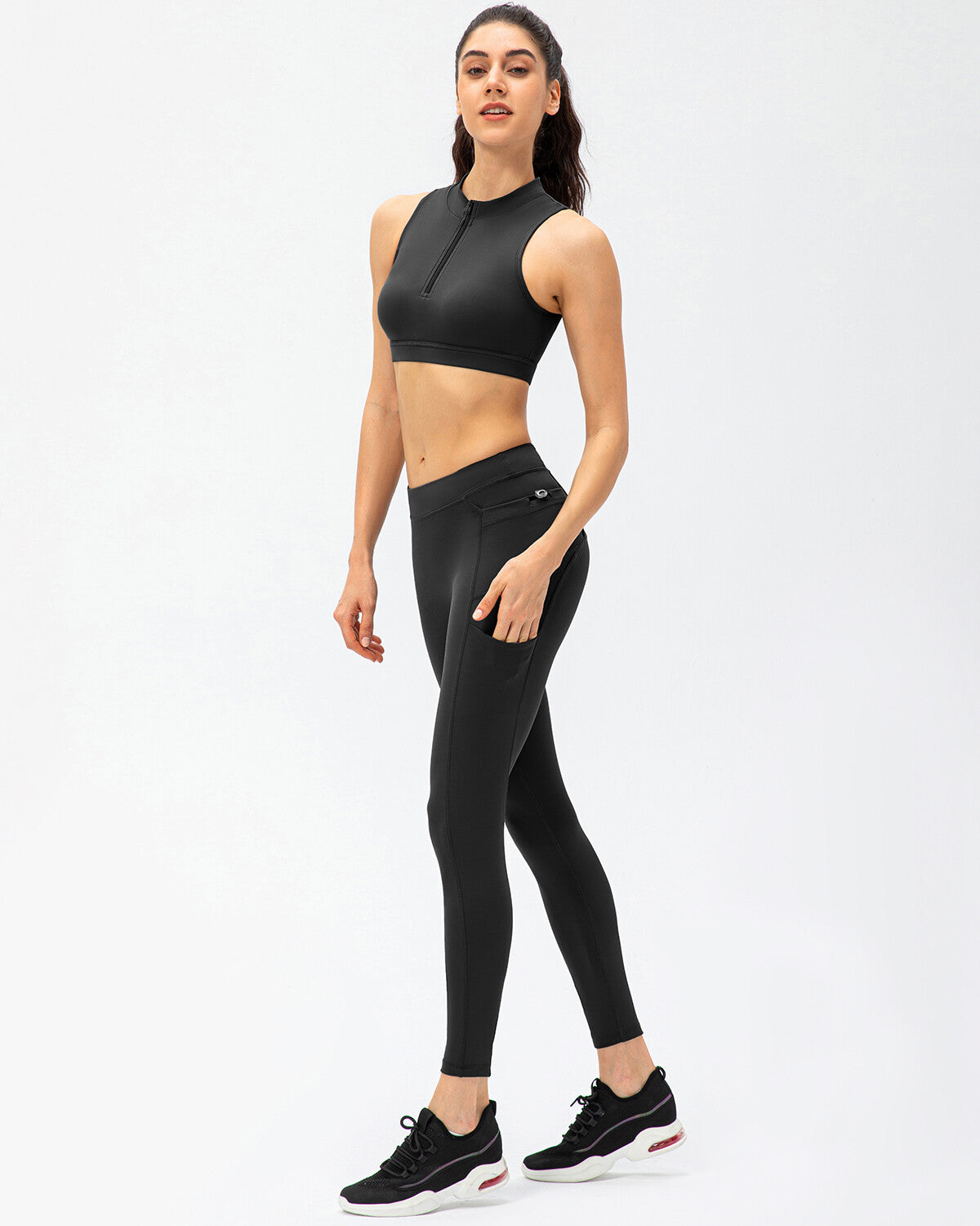 React Ariana Seamless Pocket Leggings - Black