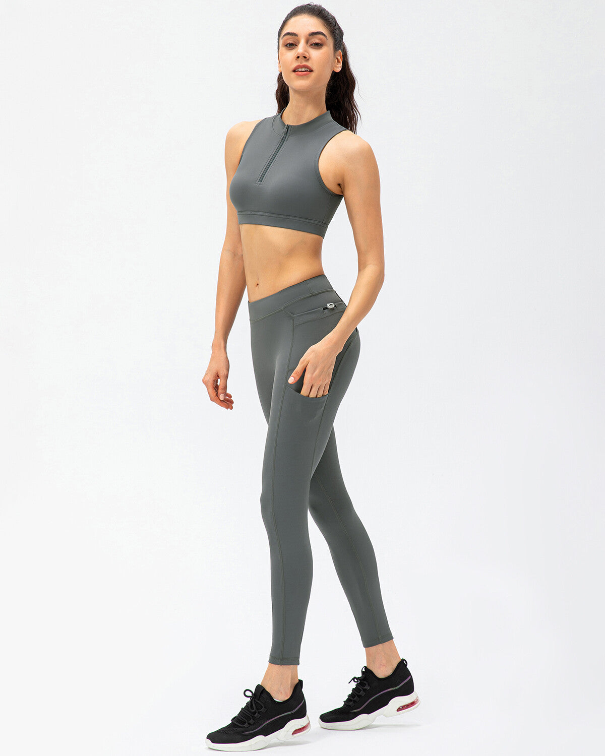 React Ariana Seamless Pocket Leggings - Grey