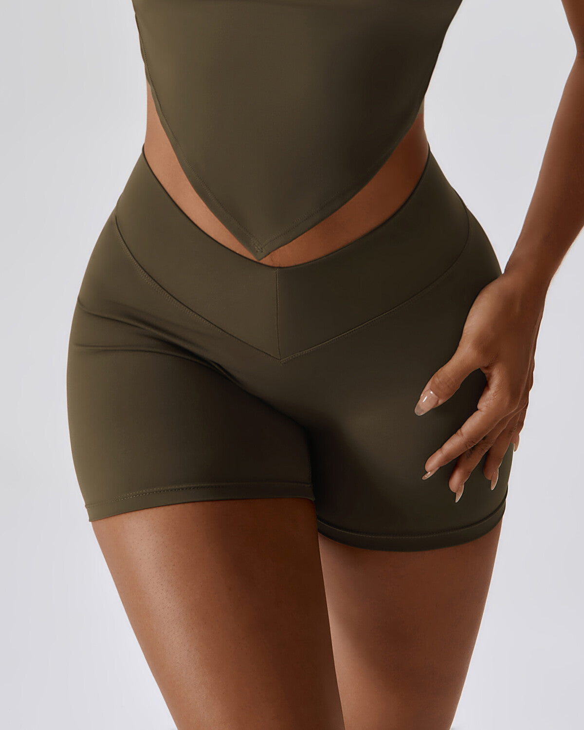 Bethany Seamless Pocket Shorts - Coffee