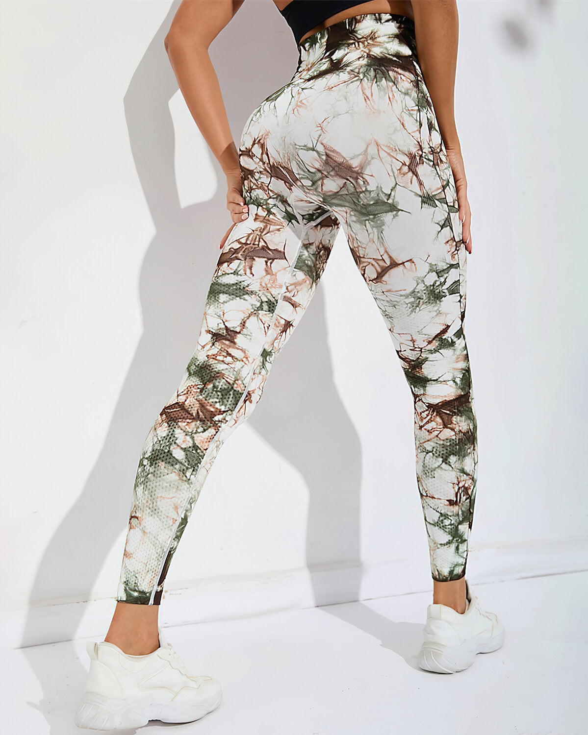 React Lisa Tie Dye Seamless Leggings - Green