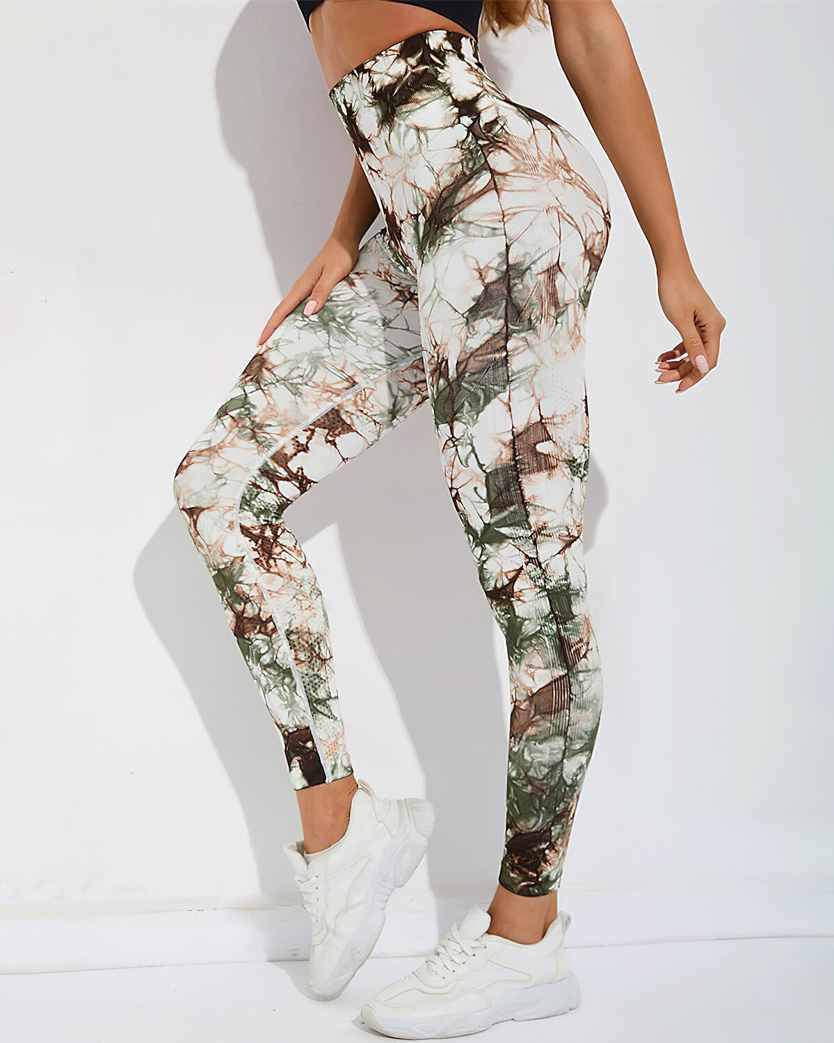 React Lisa Tie Dye Seamless Leggings - Green