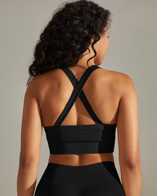 Cleo Crossback Sports Bra - Black