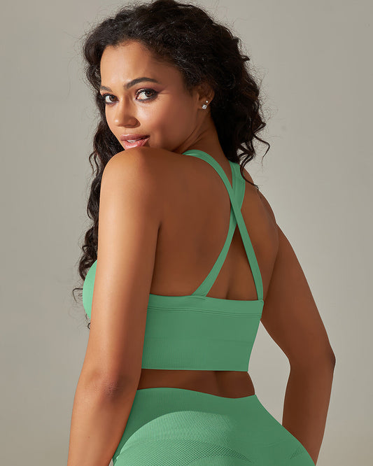 Cleo Crossback Sports Bra - Green