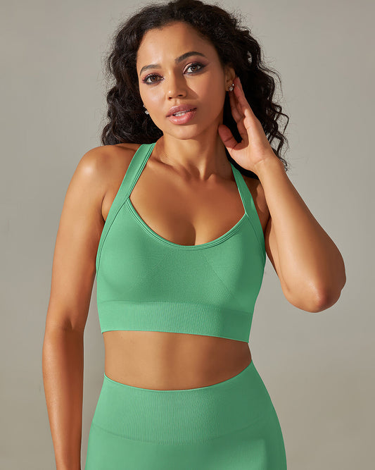 Cleo Crossback Sports Bra - Green