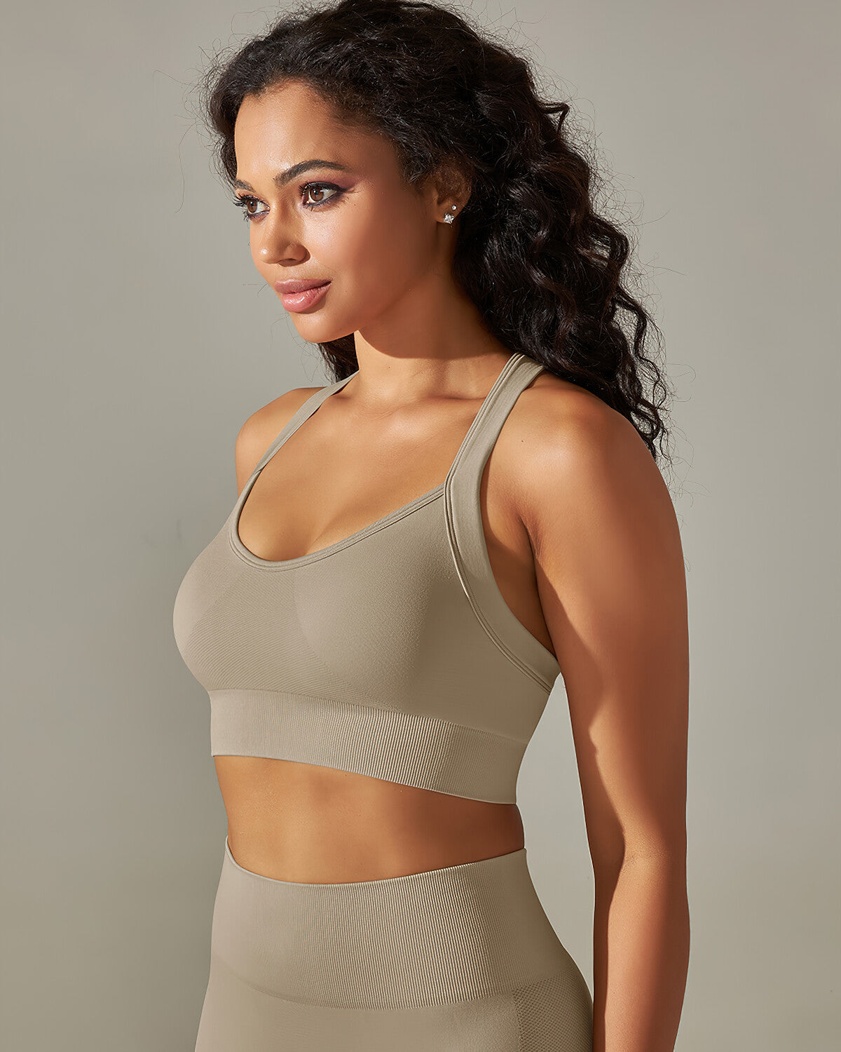 Cleo Crossback Sports Bra - Khaki