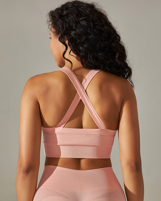 Cleo Crossback Sports Bra - Pink