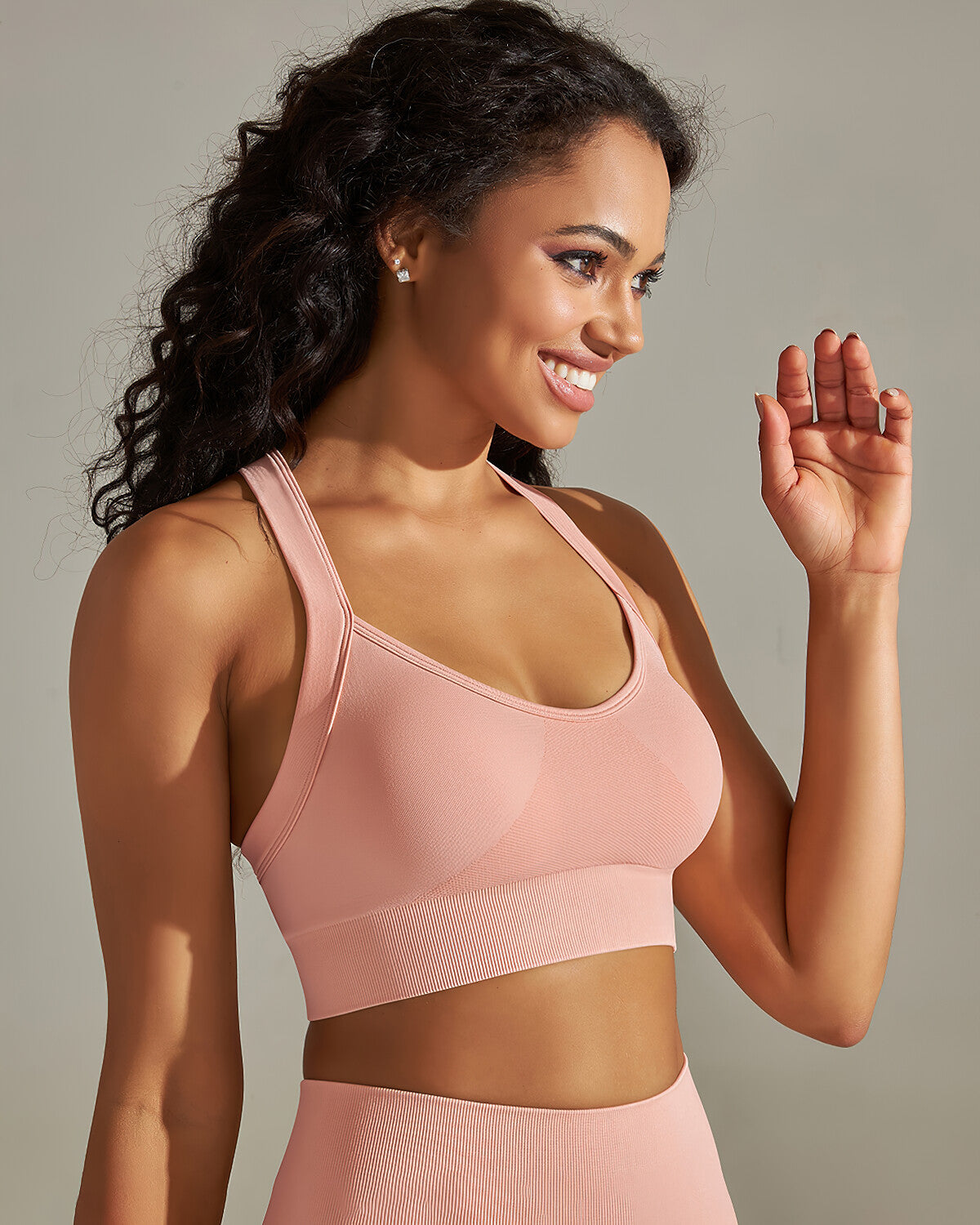 Cleo Crossback Sports Bra - Pink