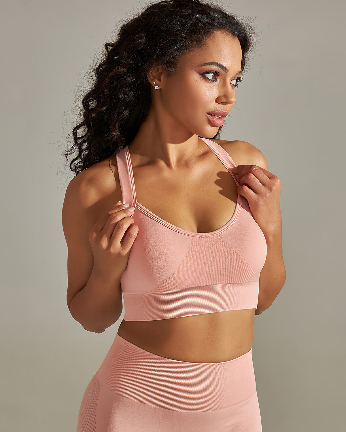 Cleo Crossback Sports Bra - Pink