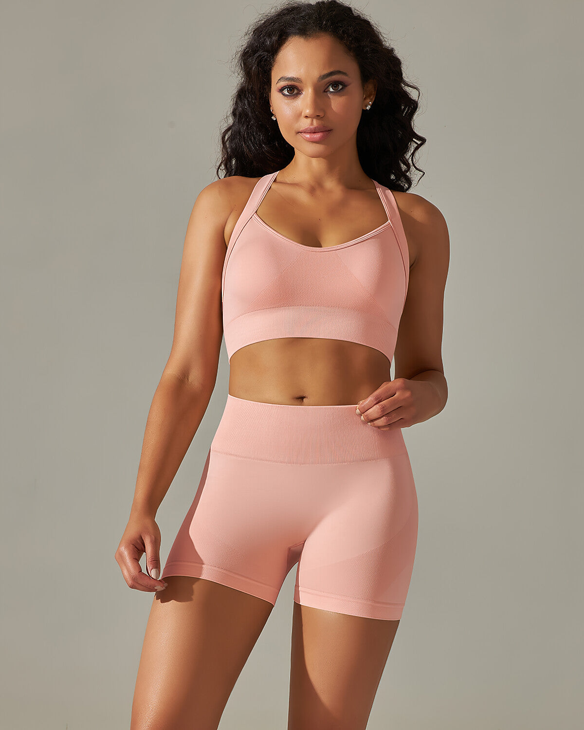 Cleo Crossback Sports Bra - Pink