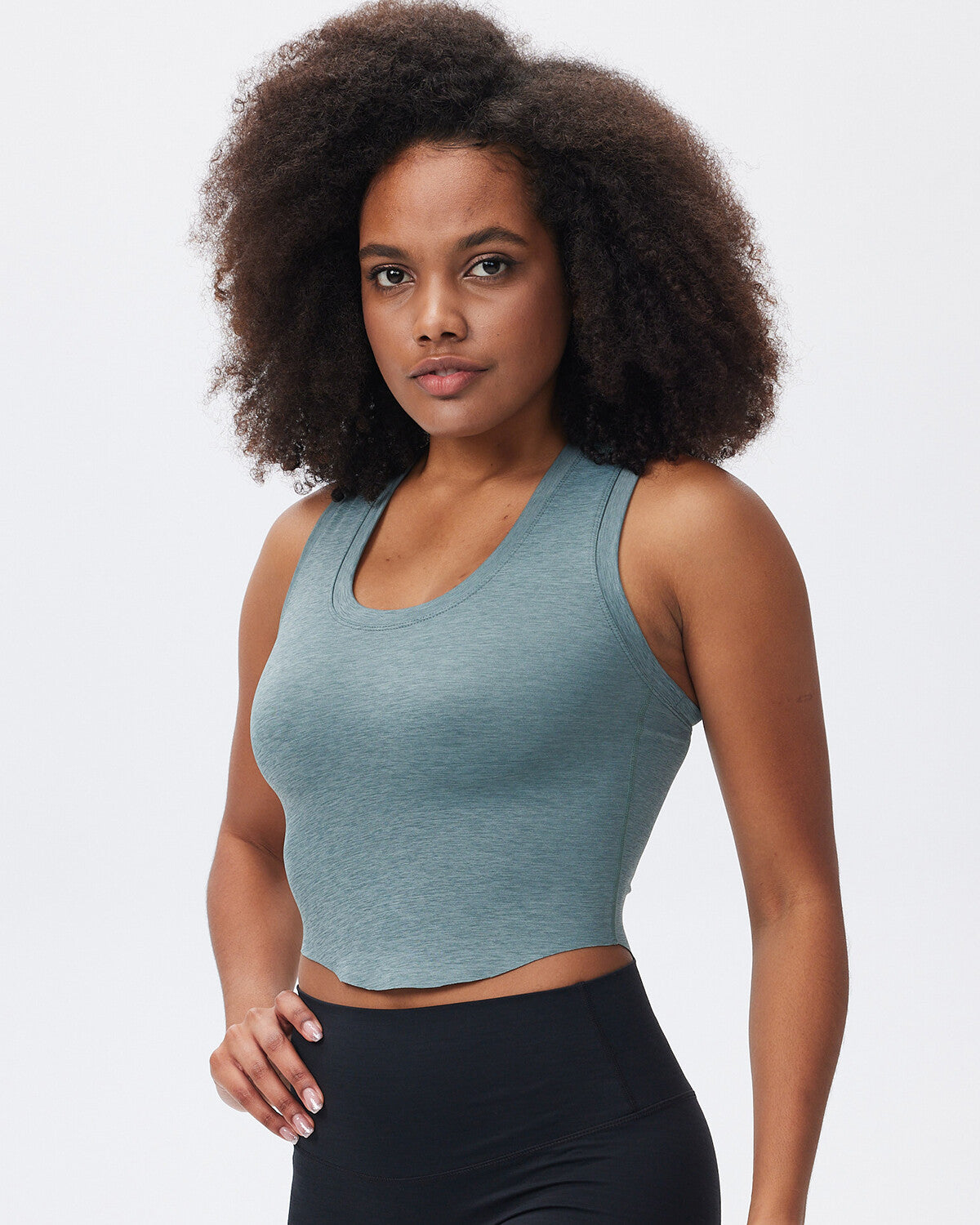 Liza Crop Top - Mint Grey