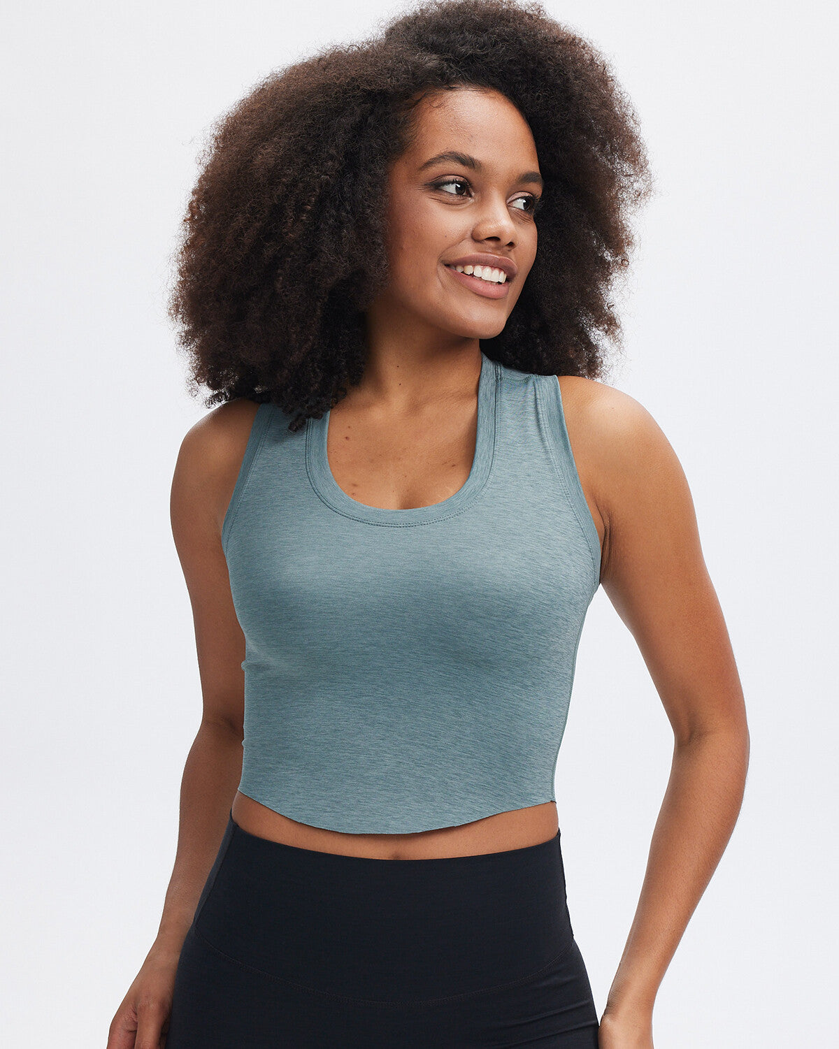 Liza Crop Top - Mint Grey