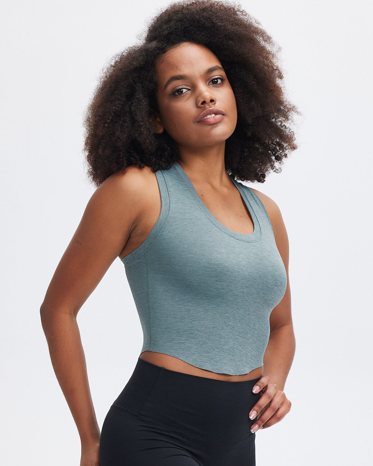 Liza Crop Top - Mint Grey