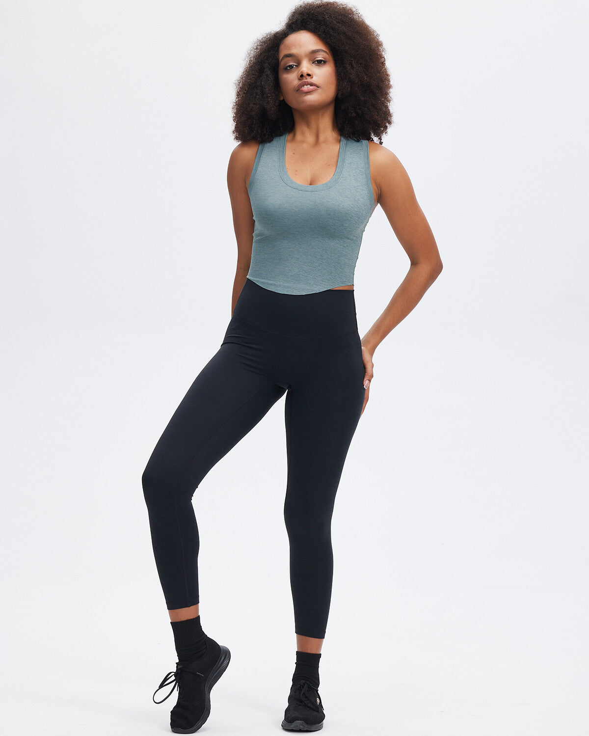 Liza Crop Top - Mint Grey