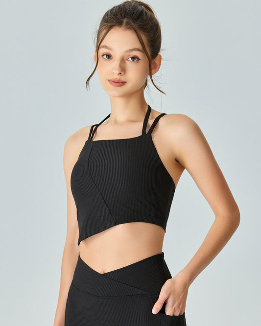 Activewear crop top or Sports Bra. Turquoise blue and teal. Unique Ind –  Artikrti